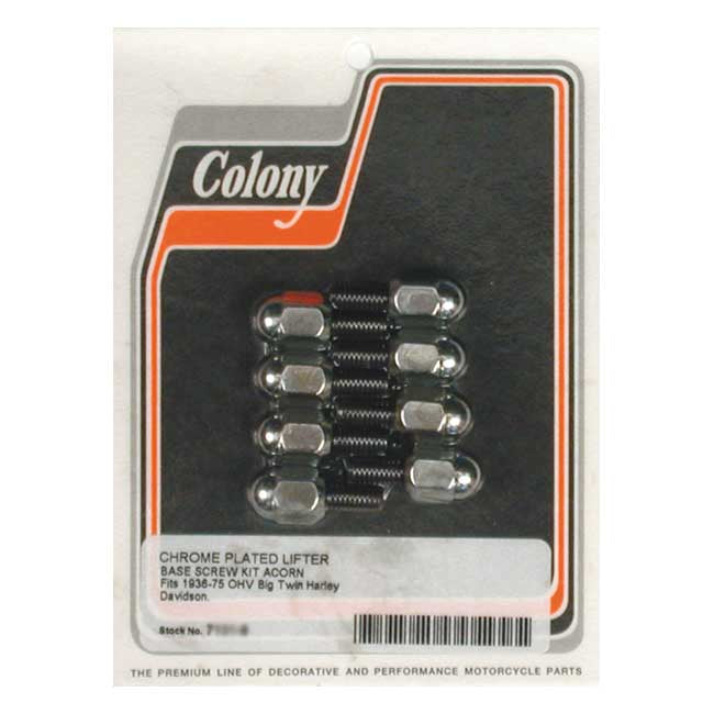 Colony, tappet block mount kit. Acorn, chrome Tappet Block Mount Kits Colony
