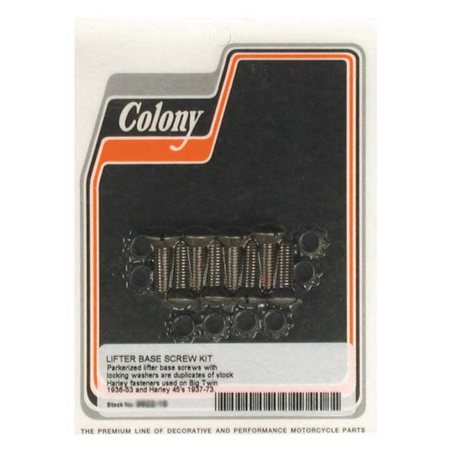 Colony, tappet block mount kit. OEM style, black Tappet Block Mount Kits Colony