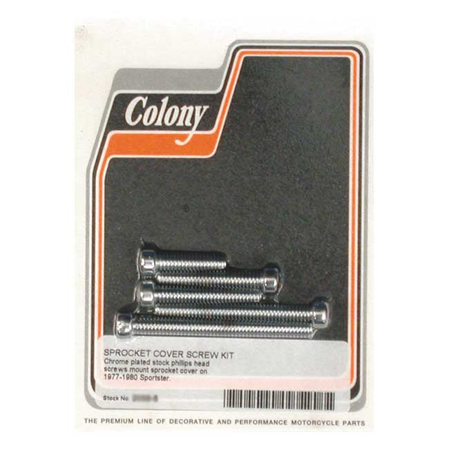 Colony, sprocket cover mount kit. Chrome Transmission Cover Mount Kits Colony