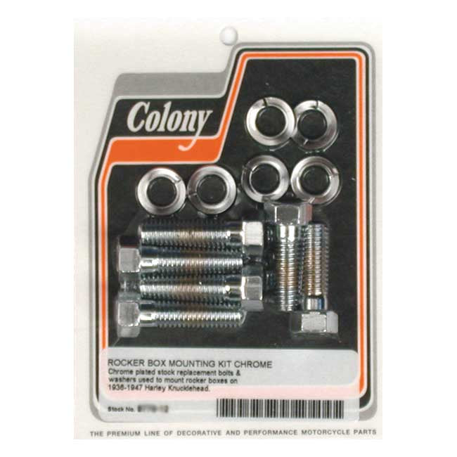 Colony, Knuckle rocker box bolt kit. Chrome Rocker Box Mount Kits Colony