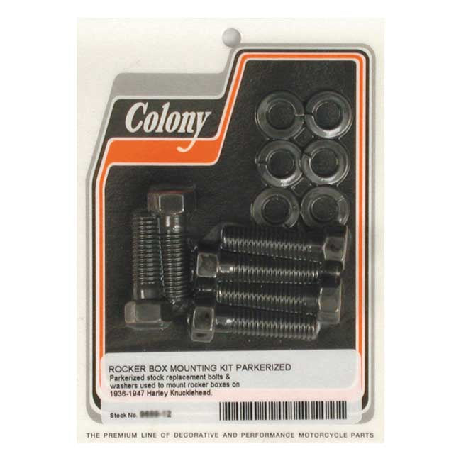 Colony, Knuckle rocker box bolt kit. Black Rocker Box Mount Kits Colony