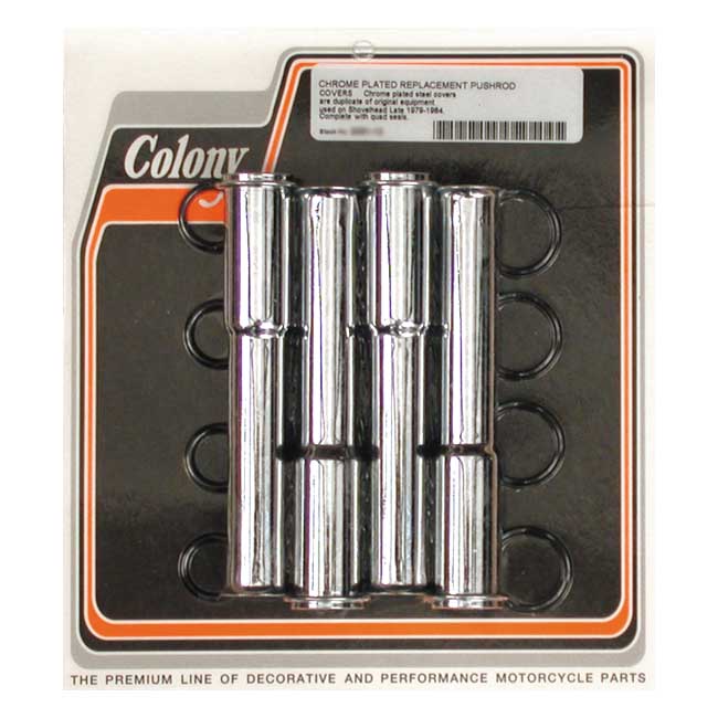 Colony, L79-84 lower pushrod cover kit. Chrome Pushrod Covers Colony
