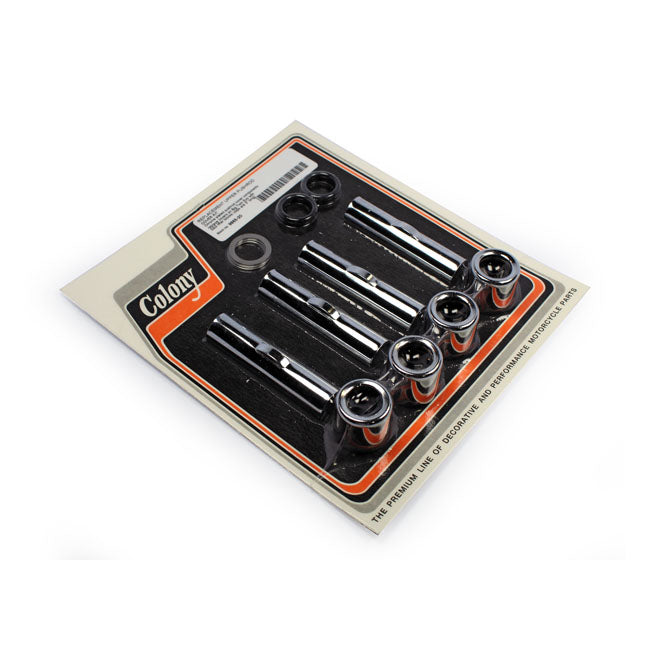 Colony, upper pushrod cover kit. Chrome Pushrod Covers Colony