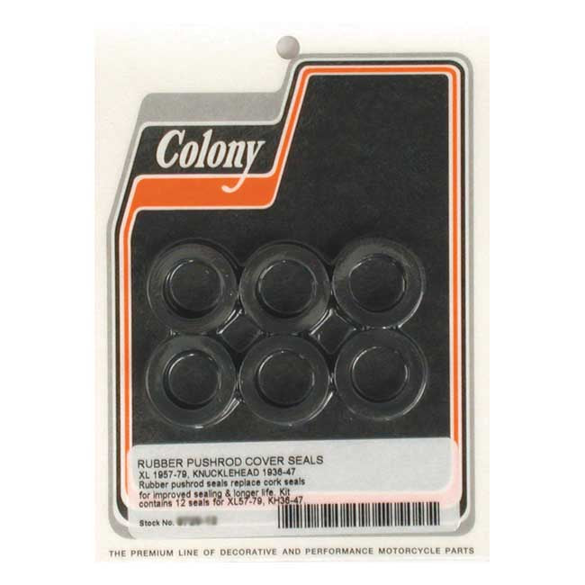 Colony, 36-47 & 57-E79 pushrod cover seal kit Pushrod Seals Colony