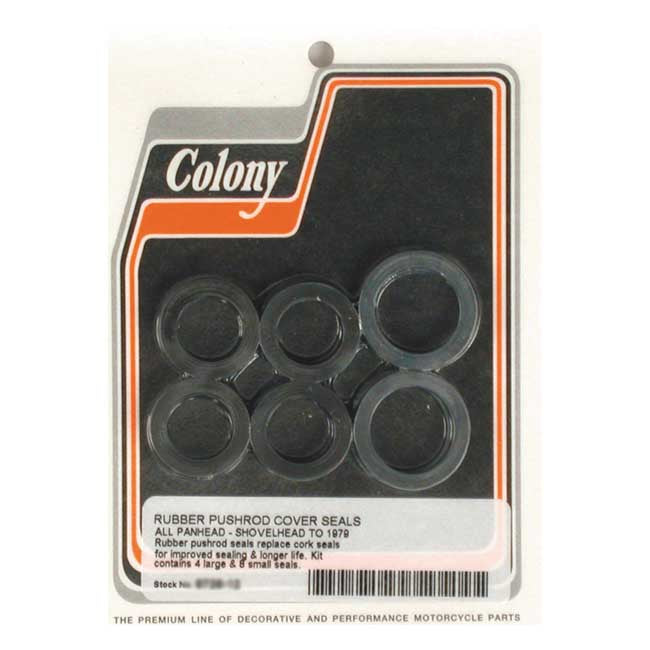 Colony, 48-E79 B.T. pushrod cover seal kit Pushrod Seals Colony