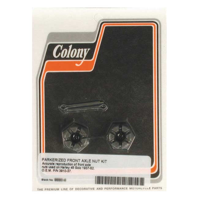 Colony axle nut kit. Front Wheel Axles Hardware Kits Colony