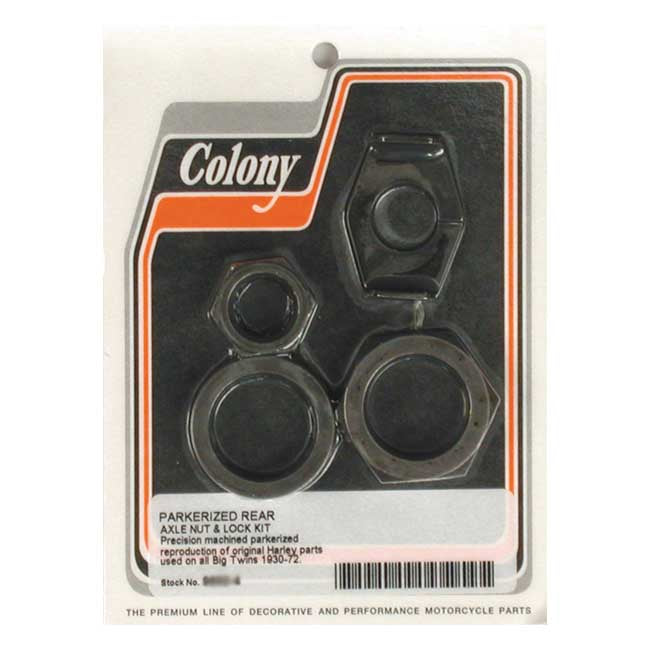 Colony rear axle nut & lock kit Wheel Axles Hardware Kits Colony