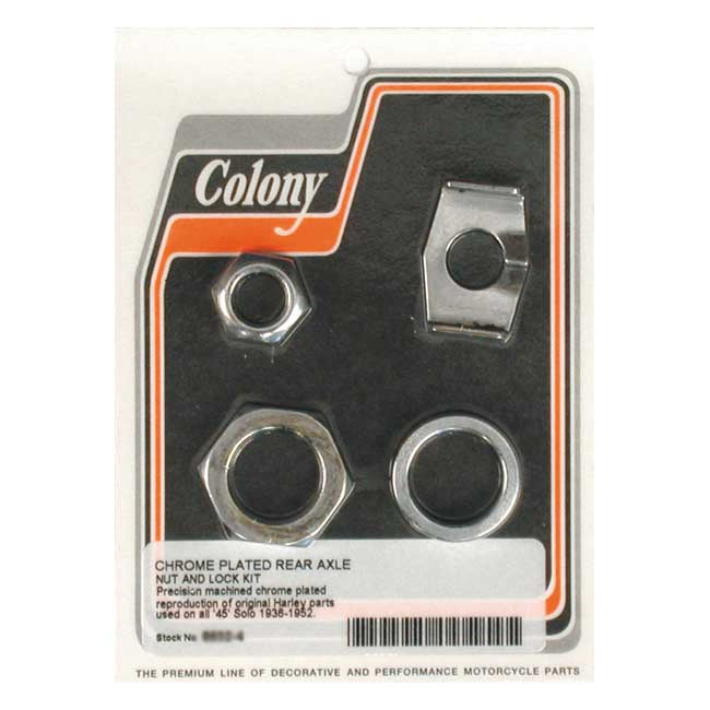 Colony rear axle nut & lock kit Wheel Axles Hardware Kits Colony