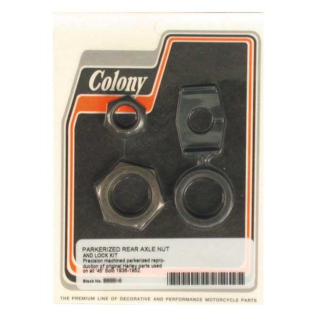Colony rear axle nut & lock kit Wheel Axles Hardware Kits Colony