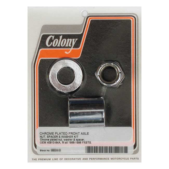 Colony axle spacer kit front, smooth Wheel Axles Spacers Colony