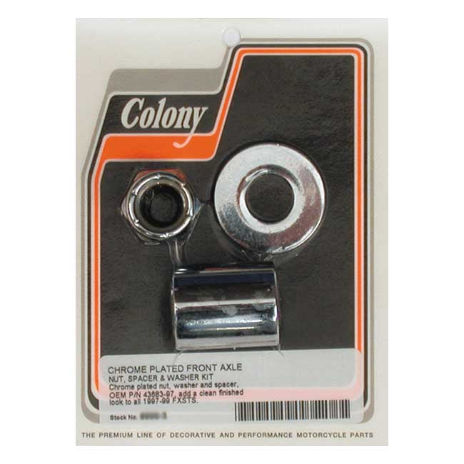 Colony axle spacer kit front, smooth Wheel Axles Spacers Colony