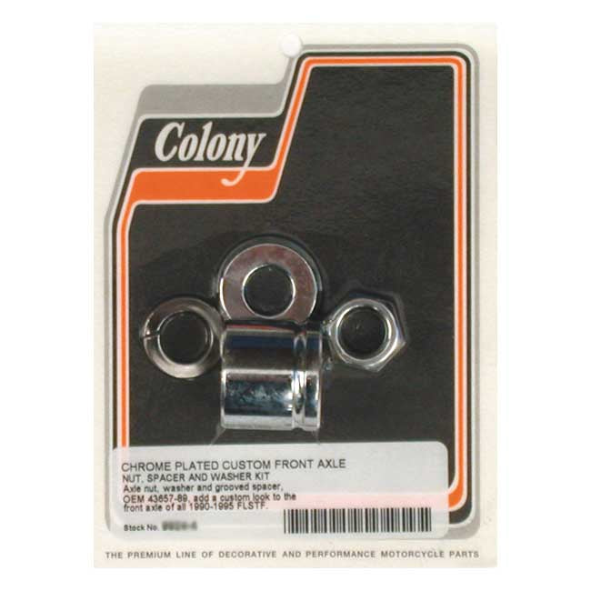 Colony axle spacer kit front, grooved Wheel Axles Spacers Colony