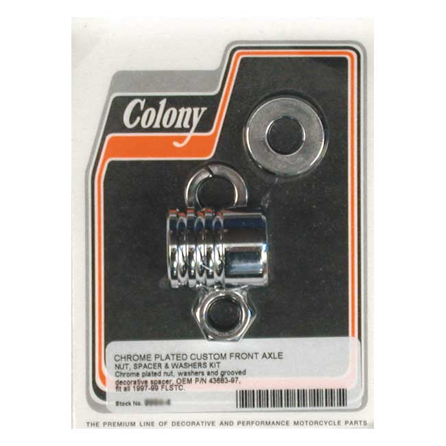 Colony axle spacer kit front, grooved Wheel Axles Spacers Colony