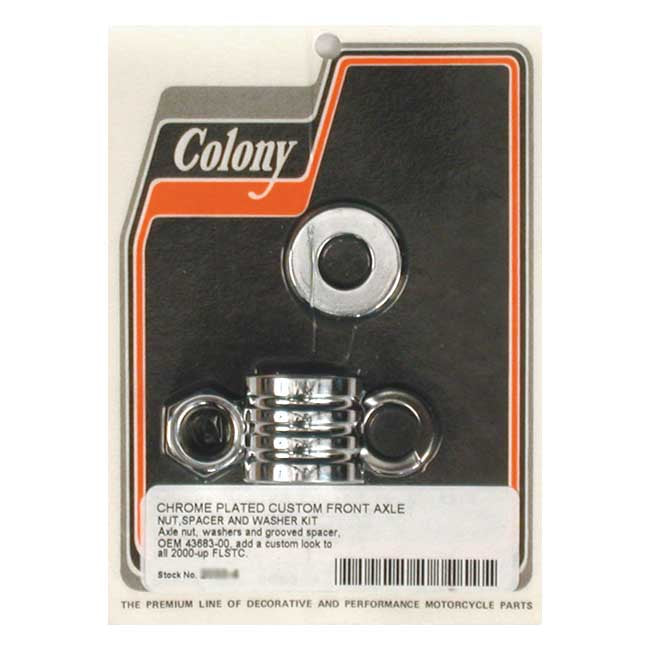 Colony axle spacer kit front, grooved Wheel Axles Spacers Colony