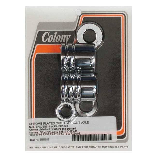Colony axle spacer kit front, grooved Wheel Axles Spacers Colony