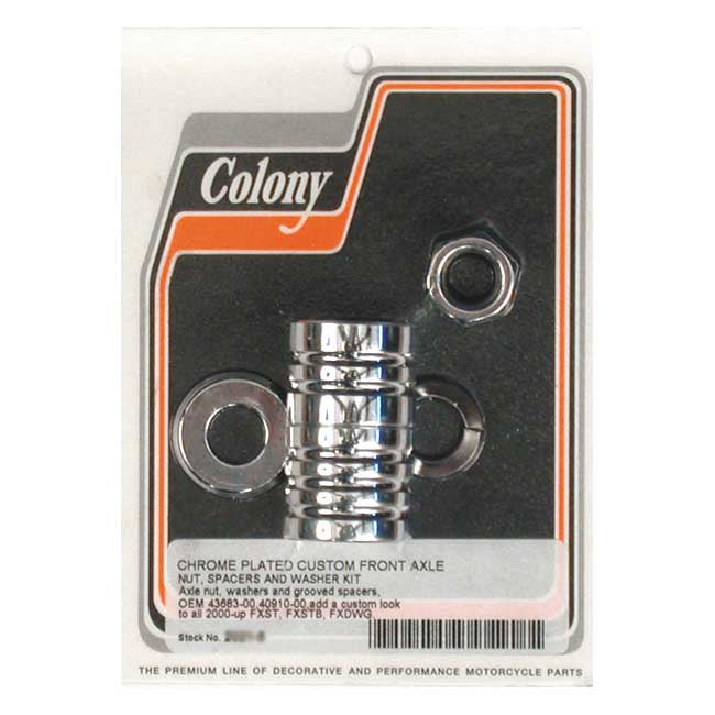 Colony axle spacer kit front, grooved Wheel Axles Spacers Colony