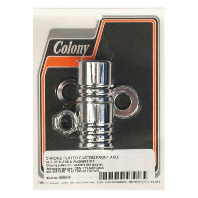 Colony axle spacer kit front, grooved Wheel Axles Spacers Colony