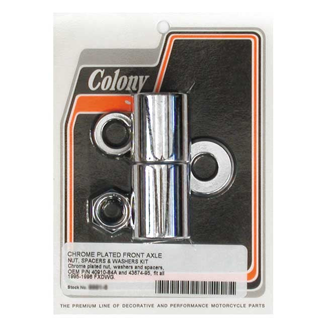 Colony axle spacer kit front, smooth Wheel Axles Spacers Colony