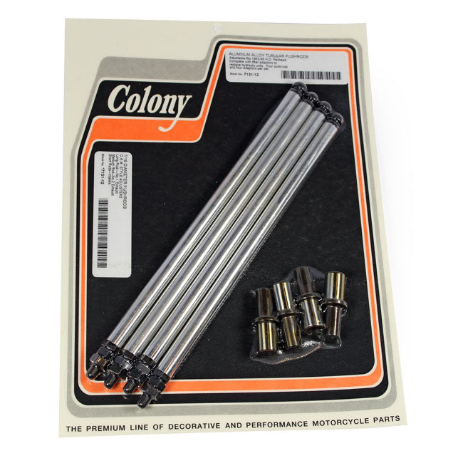 Colony, aluminum adj. pushrod solid conversion kit. Pan Pushrod Kits Colony