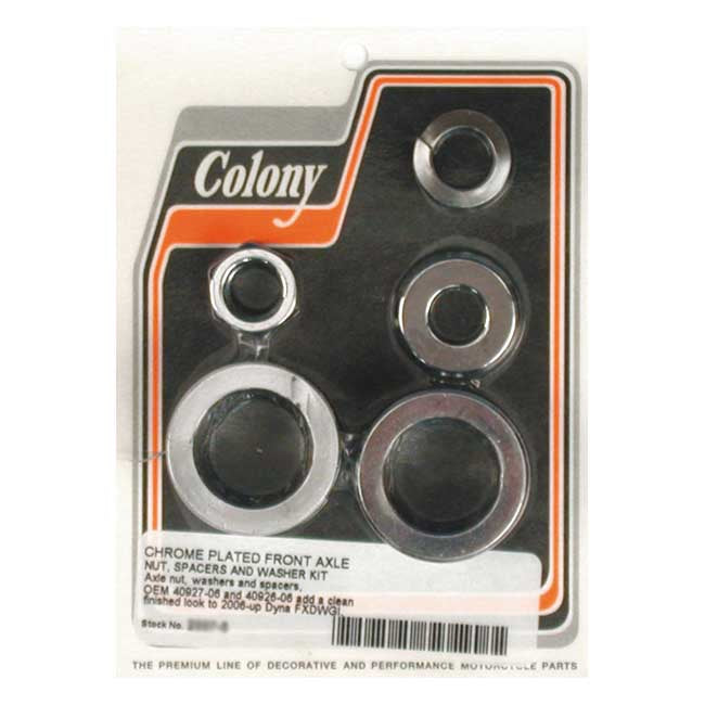 Colony axle spacer kit front, smooth Wheel Axles Spacers Colony