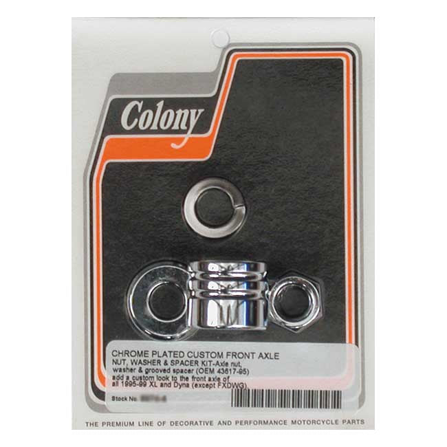 Colony axle spacer kit front, grooved Wheel Axles Spacers Colony