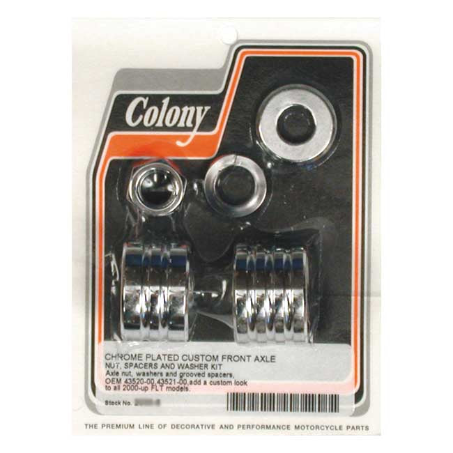 Colony axle spacer kit front, grooved Wheel Axles Spacers Colony