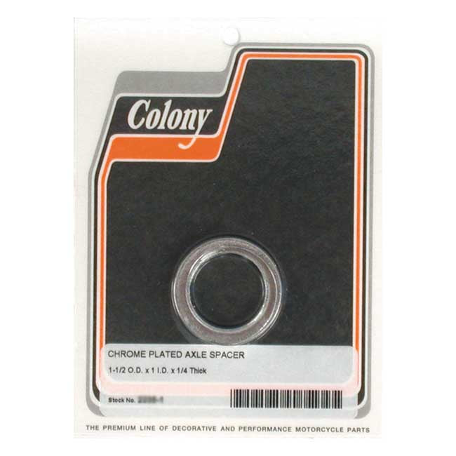 Colony univ. Axle spacer. 1/4" long Wheel Axles Spacers Colony