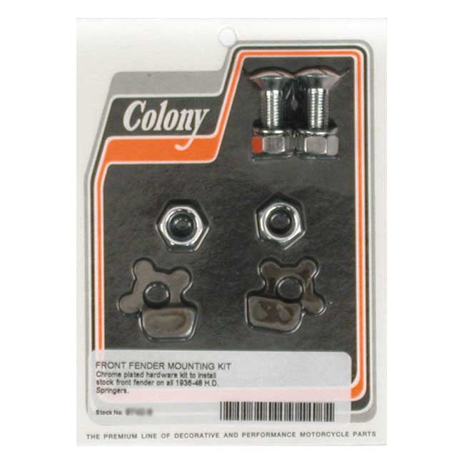 Colony, front fender mount kit. Chrome Fender Mount Kits Colony
