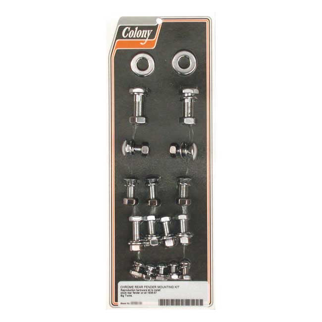 Colony, rear fender mount kit. Chrome Fender Mount Kits Colony