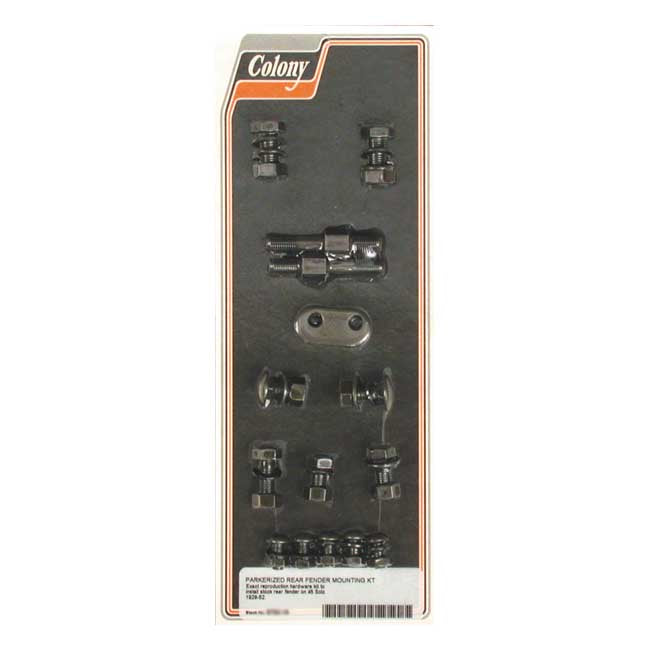 Colony, rear fender mount kit. Parkerized Fender Mount Kits Colony