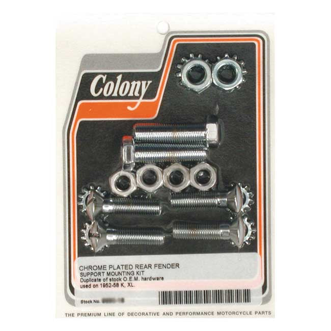 Colony, rear fender mount kit. Chrome Fender Mount Kits Colony