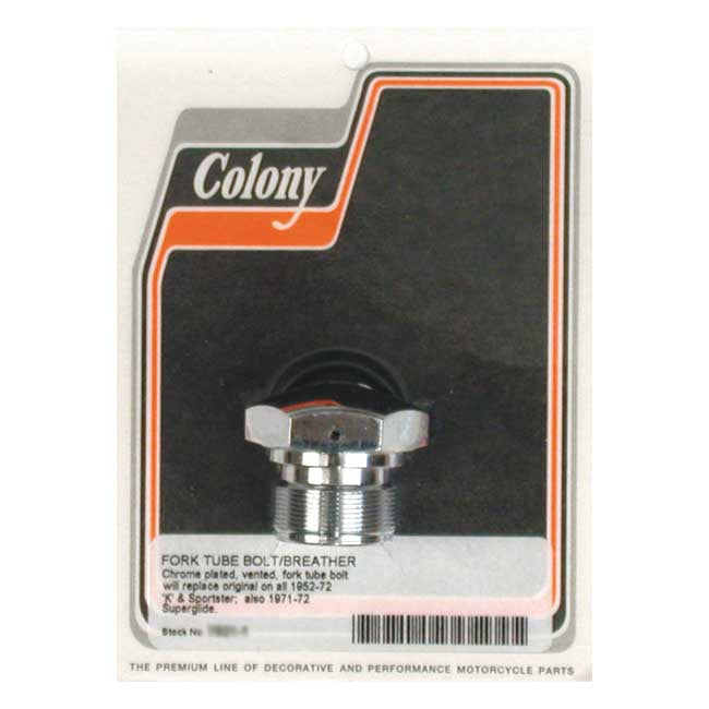 Colony, 35mm fork tube cap bolt. Chrome Fork Tube Caps Colony
