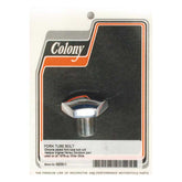 Colony, 41mm fork tube cap bolt. Domed. Chrome Fork Tube Caps Colony
