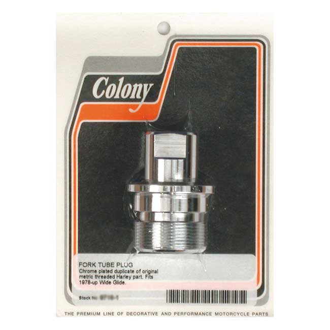Colony, 41mm fork tube plug. Chrome Fork Tube Caps Colony