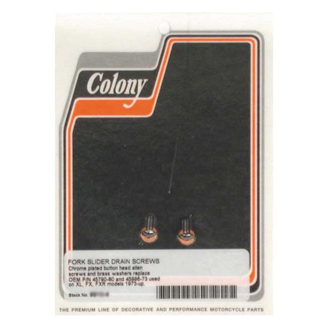 Colony, fork slider drain screws. Chrome Button Head Fork Rebuild Parts Colony
