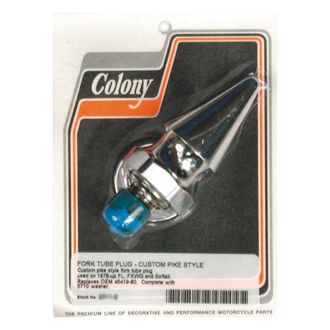 Colony, Spike fork tube cap bolt kit. Chrome Fork Tube Caps Colony