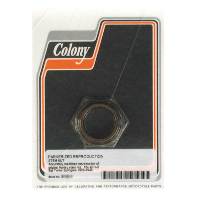 Colony, Springer fork stem nut. Black Fork Stem Bolts/Nuts/Covers Colony