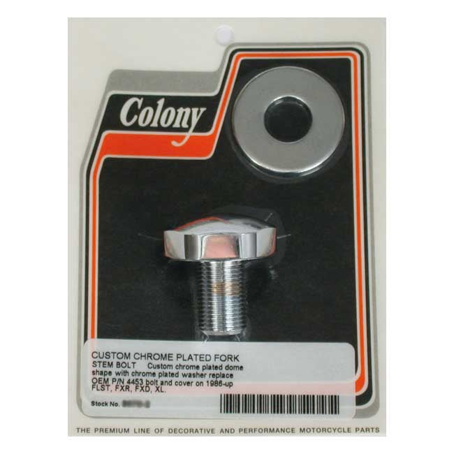 Colony, fork stem bolt & washer set. Chrome Fork Stem Bolts/Nuts/Covers Colony