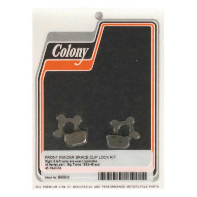 Colony, Springer fender brace clip locks. Parkerized Fender Mount Kits Colony