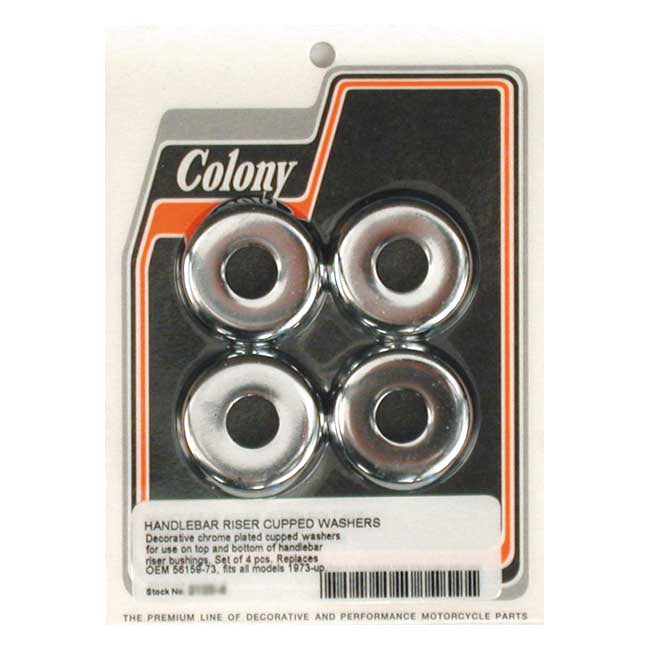 Colony, handlebar riser cupped washer kit. Chrome Risers Mounts Colony