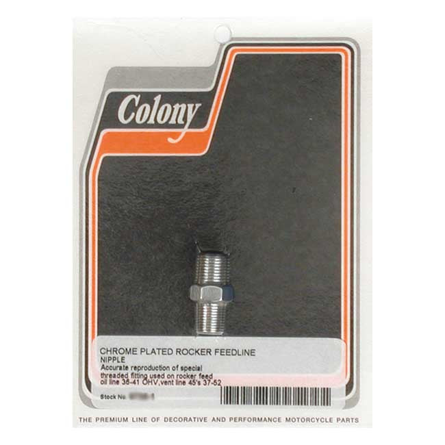 Colony, Knuckle rocker box oil feed fitting. Chrome Rocker Cover Mount Kits Colony