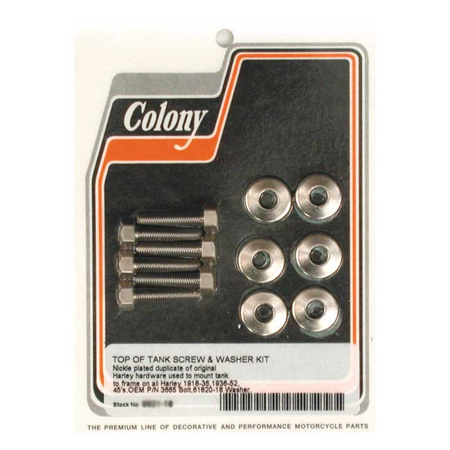Colony, gas tank mount kit. Nickel plated Oil Tanks Mounts Colony