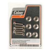 Colony, gas tank mount kit. Nickel plated. Oversize Oil Tanks Mounts Colony