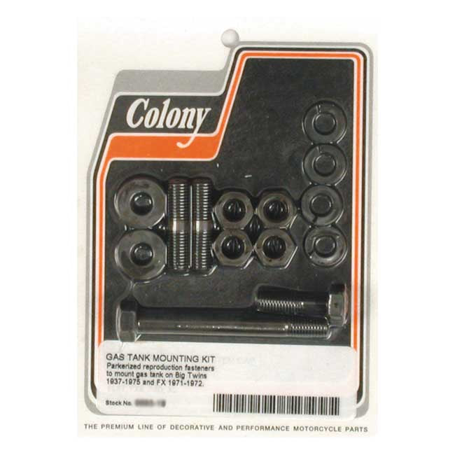 Colony. 37-75 gas tank mount kit. Parkerized Gastank Mount Kits Colony