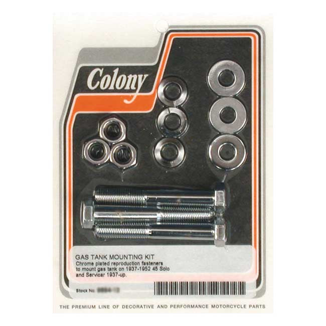 Colony, oil tank mount kit. Chrome plated Gastank Mount Kits Colony