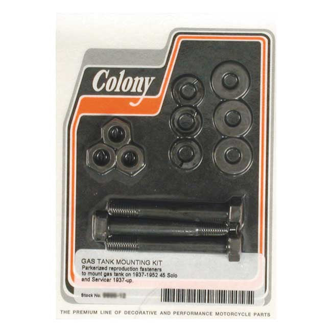 Colony, oil tank mount kit. Black parkerized Gastank Mount Kits Colony