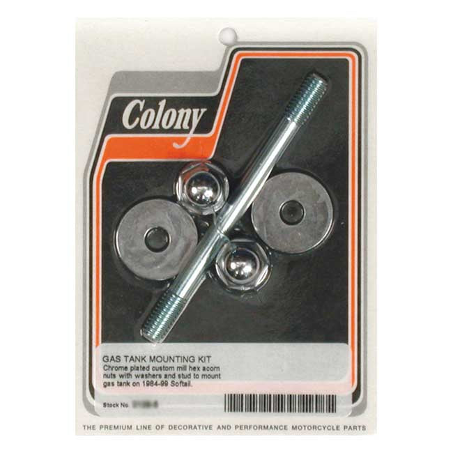 Colony, gas tank mount kit. Chrome Acorn Gastank Mount Kits Colony