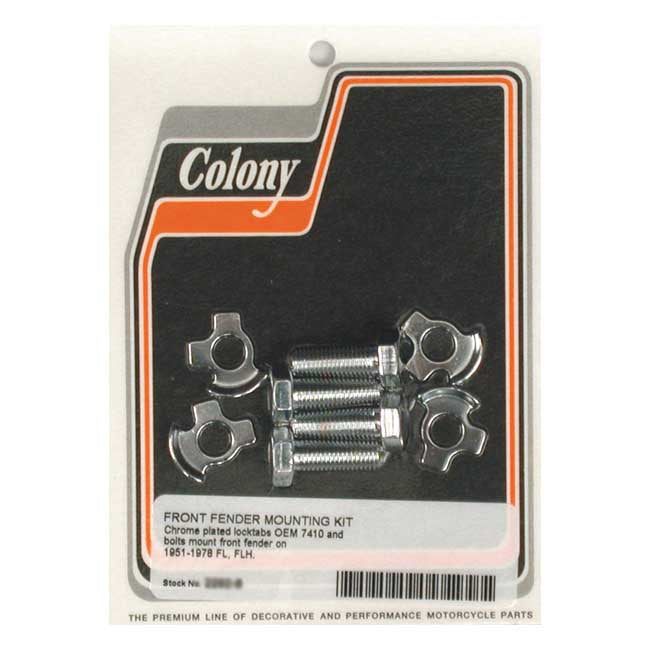 Colony, front fender mount kit. Chrome Fender Mount Kits Colony