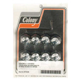 Colony, head bolt cover kit. Cap style, chrome Head Bolt Covers Colony