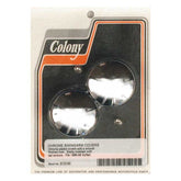 Colony, swingarm pivot bolt cover set. Chrome, domed Swingarms Misc Colony